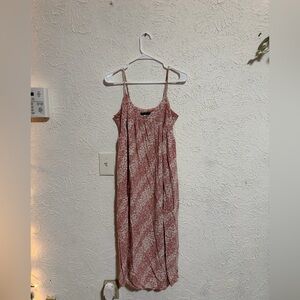 Final Touch Pink Floral Maxi Dress Women’s Small V-Neck Side Slit Boho